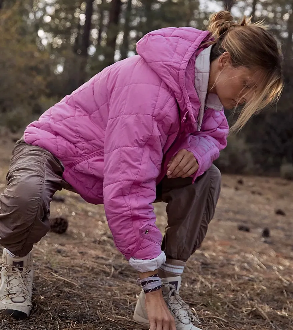 Solid Cotton Hooded Pippa Packable Puffer Jacket