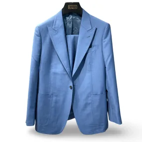 Steel Blue Italian Imported Wool/Mohair Blend "Benton Peak Lapels" 2-Piece Suit