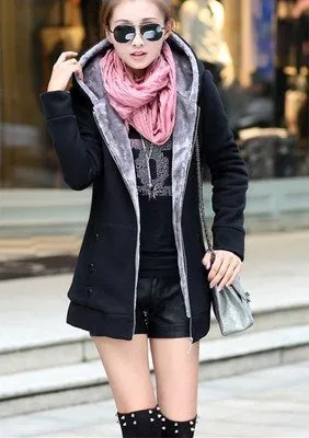Sweatshirt women new Korean version of the thick M-3XL plus size yellow gray green long-sleeve Slim hoodies JD406