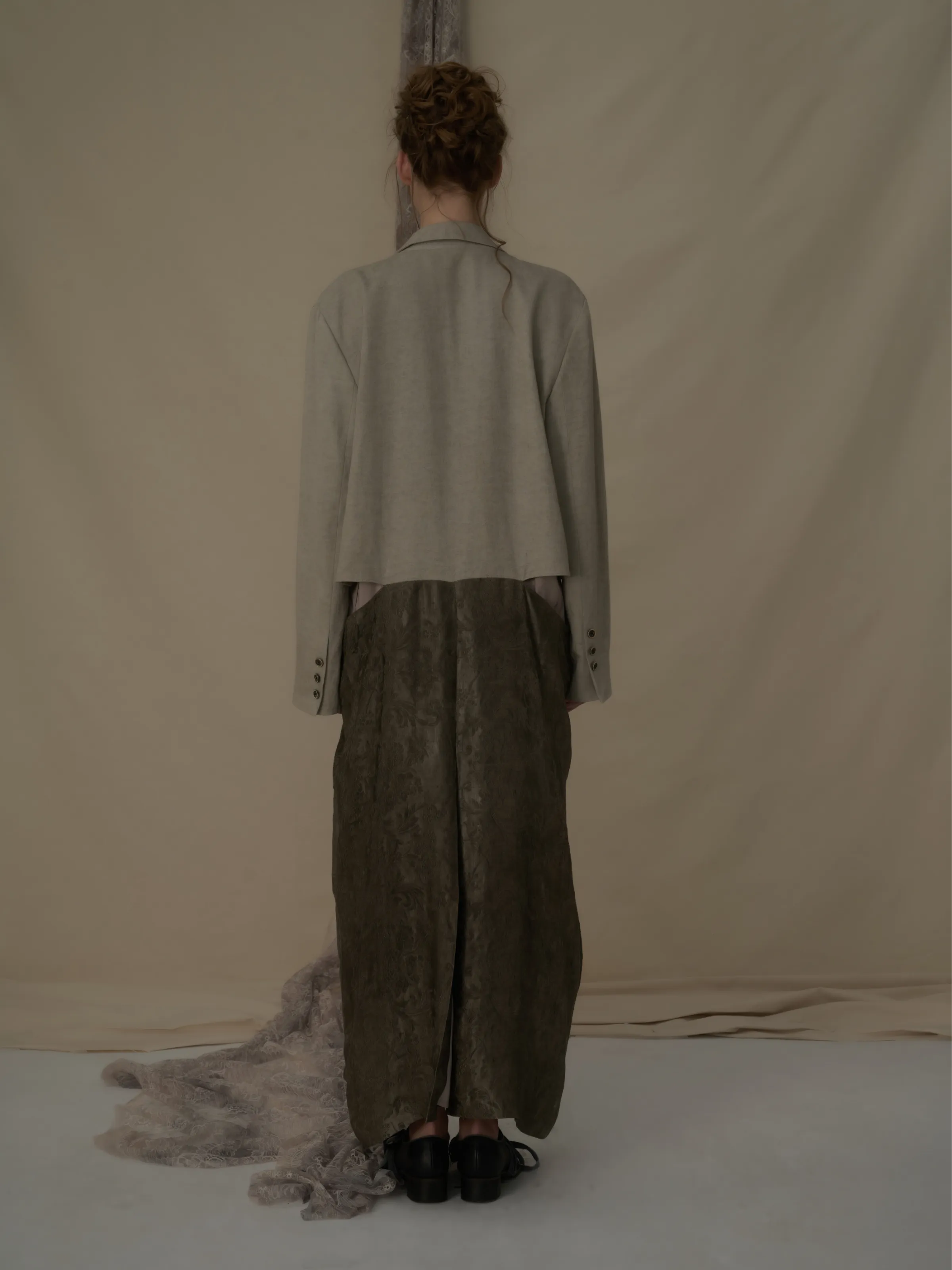 Taupe Vintage Mid-Length Skirt