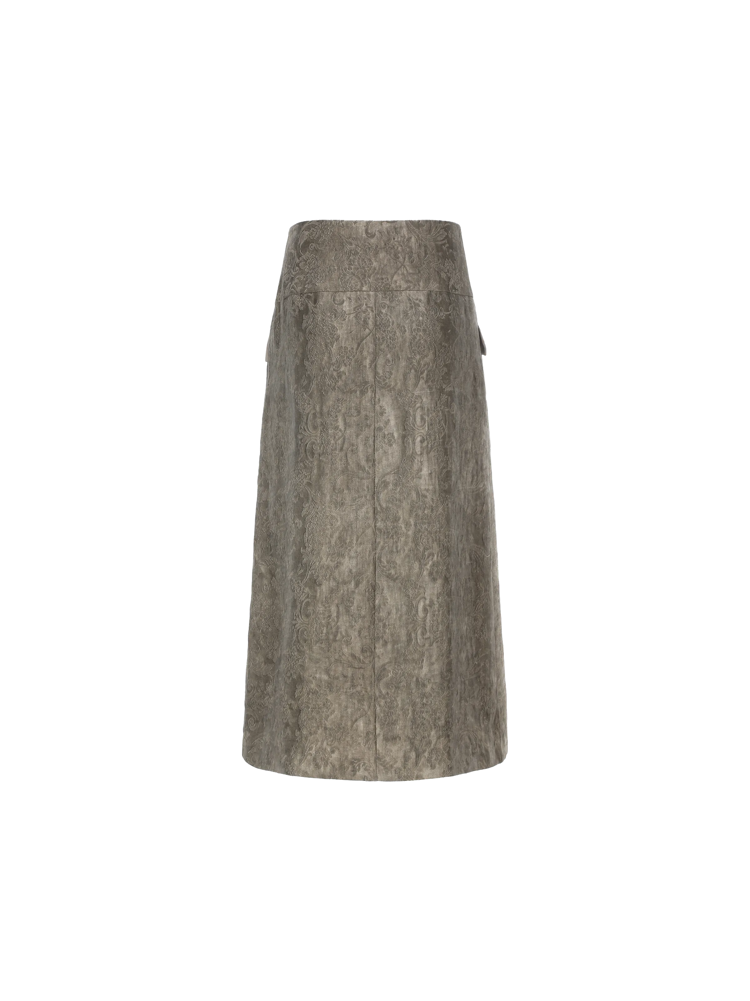 Taupe Vintage Mid-Length Skirt