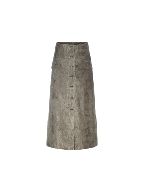 Taupe Vintage Mid-Length Skirt