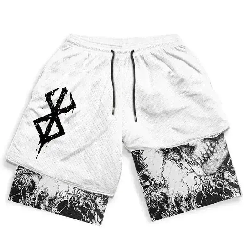 Trendy Anime High-Waisted Breathable Active Shorts
