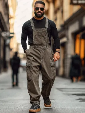 Utility Twill Cotton Cargo Overalls