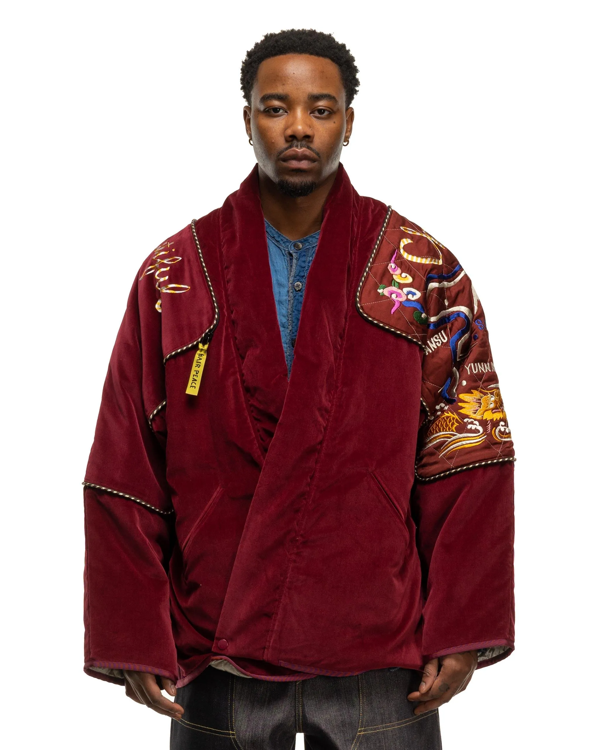 Velveteen KESA SHAM BOMBER JKT (Beautiful CHINA) Burgundy