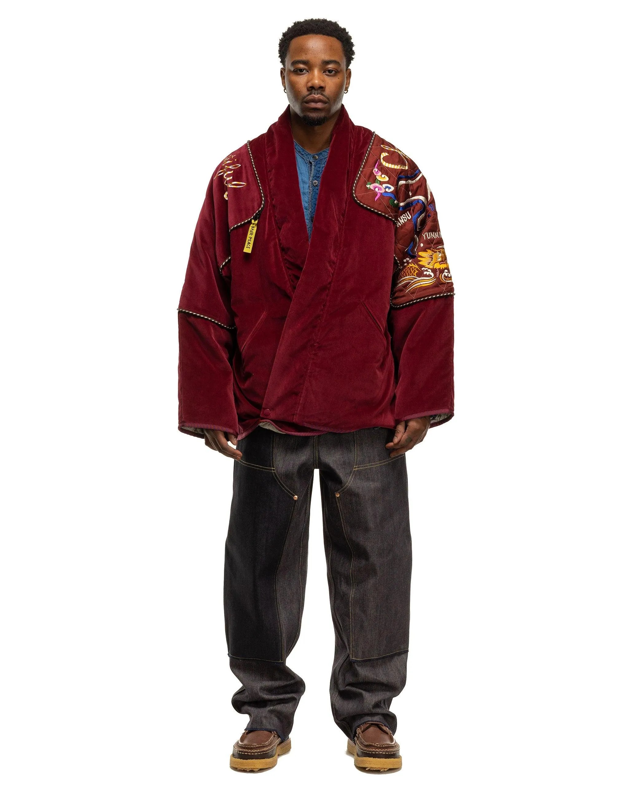Velveteen KESA SHAM BOMBER JKT (Beautiful CHINA) Burgundy
