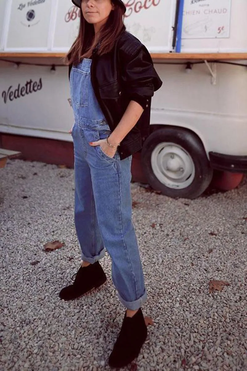 Wardrobe Basics Ripped Denim Romper Shorts Jean overalls