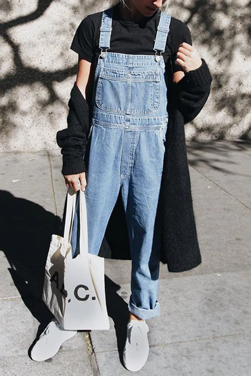 Wardrobe Basics Ripped Denim Romper Shorts Jean overalls