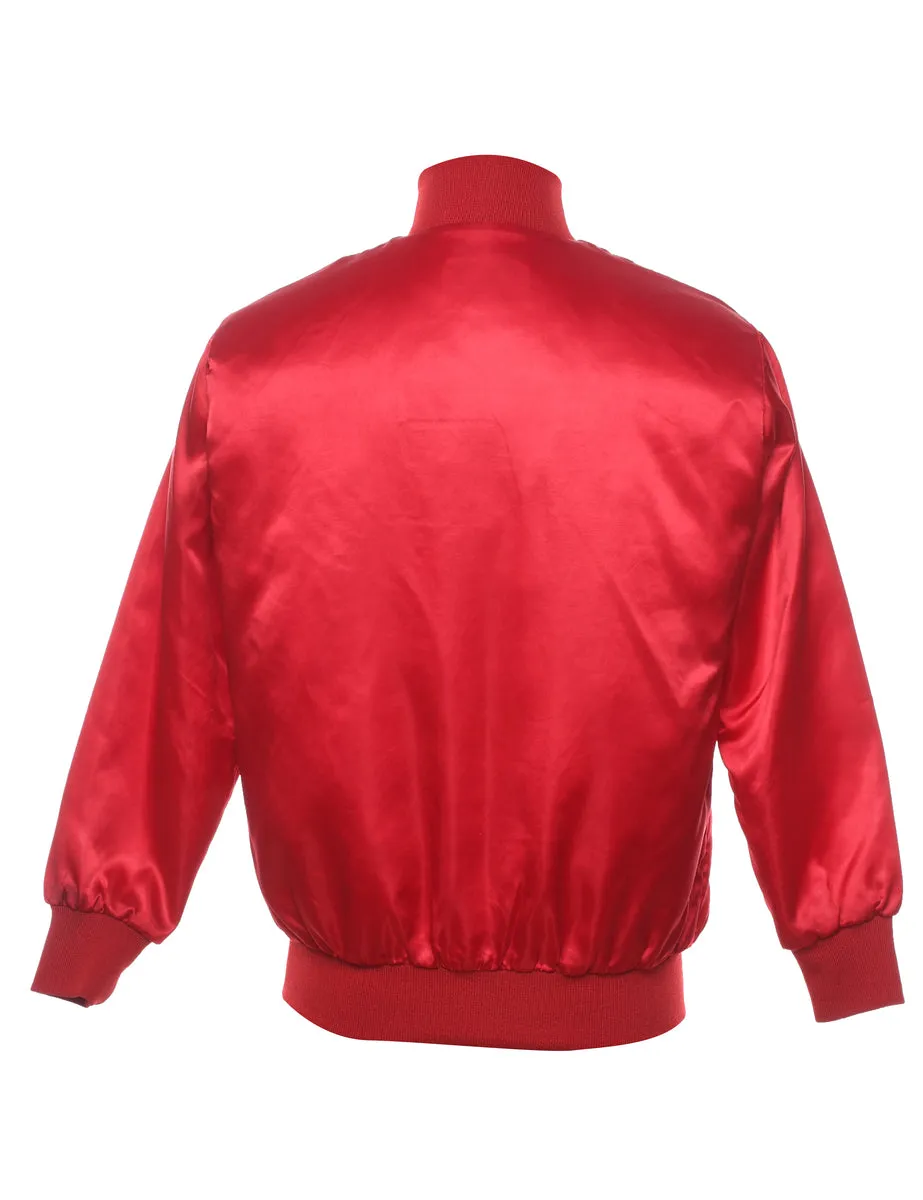 Windless Red Shiny Bomber Jacket - S