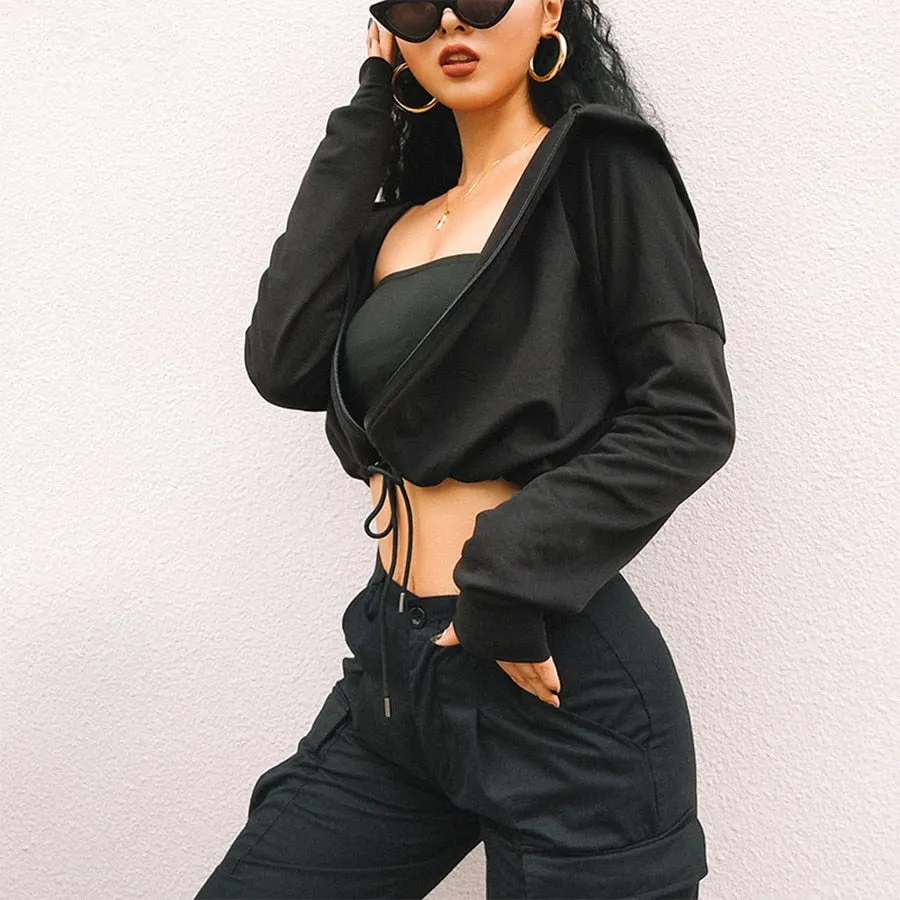 Women's Autumn/Winter Zippered Hooded Loose Sweatshirt