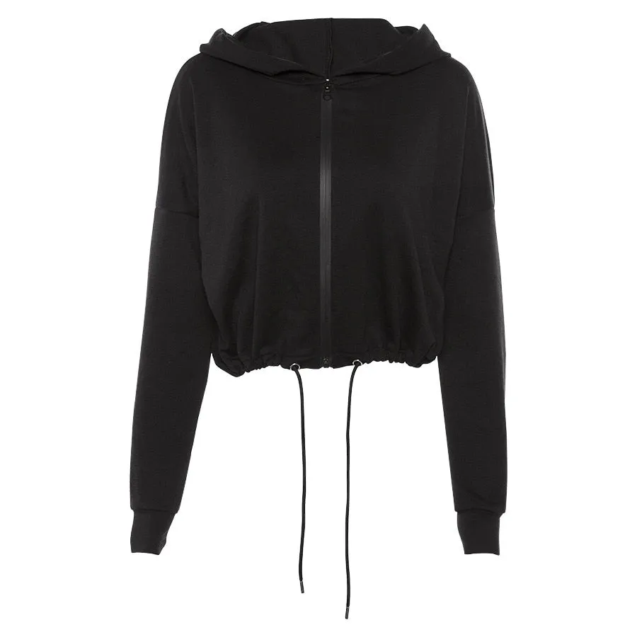 Women's Autumn/Winter Zippered Hooded Loose Sweatshirt