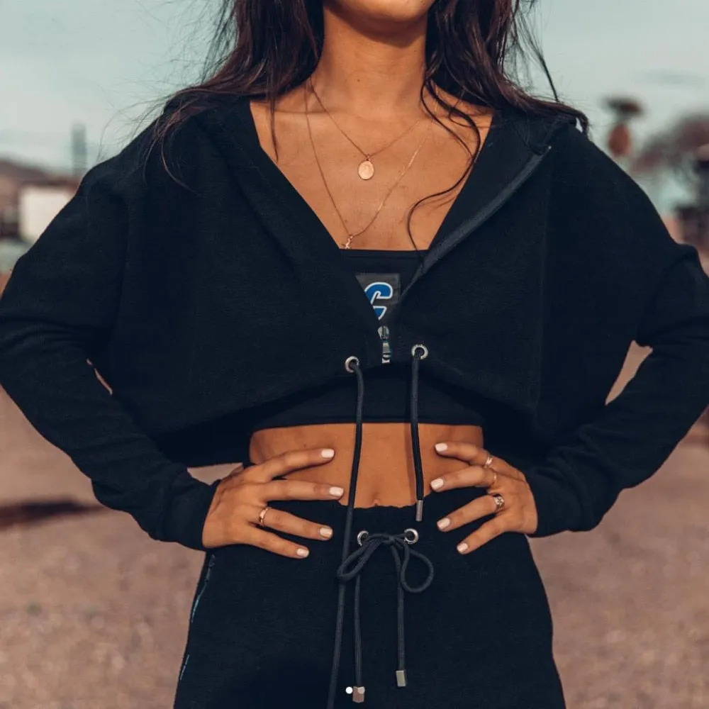 Women's Autumn/Winter Zippered Hooded Loose Sweatshirt