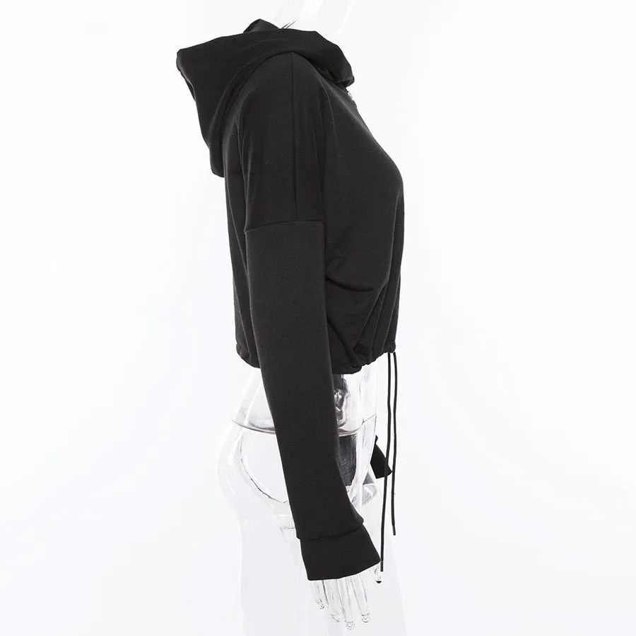 Women's Autumn/Winter Zippered Hooded Loose Sweatshirt