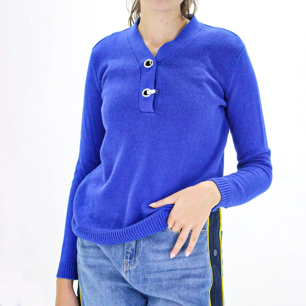 Women's Ribbed Ring Sweaters,Indigo