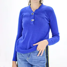 Women's Ribbed Ring Sweaters,Indigo
