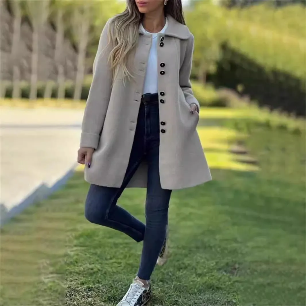 Women's Single-Breasted Fleece Thermal Jacket Coat