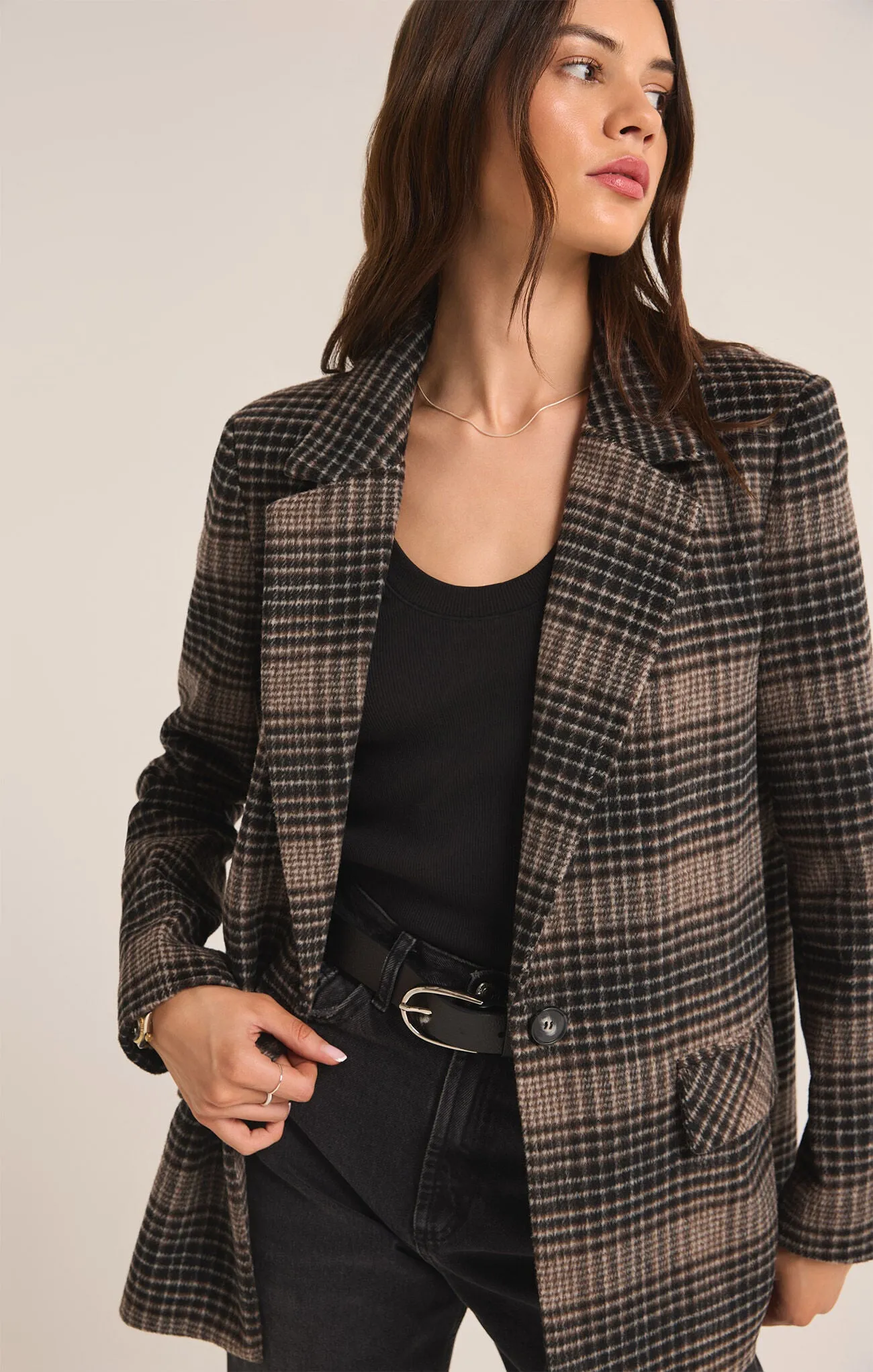 Z Supply Kingston Relaxed Plaid Blazer